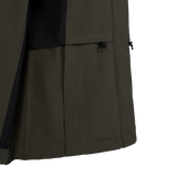 Spika Reign women's jacket in Olive Summit/Black, close-up of the drawcord waist and hem