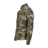 Spika Overlander men's hunting shirt in Biarri Camo, three-quarter view of front and sleeve