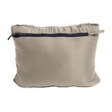 Spika Hideout men's packable puffer jacket packed into its own tan zip stuff pouch