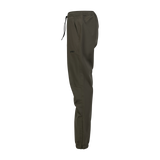 Spika Reign women's pants in Olive Summit, side profile view with elastic cuffs