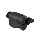 ThermTec Cyclone 625 thermal monocular, rear three-quarter view of eyecup, focus dial and ThermTec logo