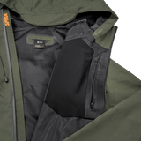 Spika Edge men's Olive jacket opened to show the black lining and zipped inner pocket