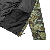 Spika Terra kids' puffer jacket in Biarri Camo/Blaze, opened to show the black inner lining