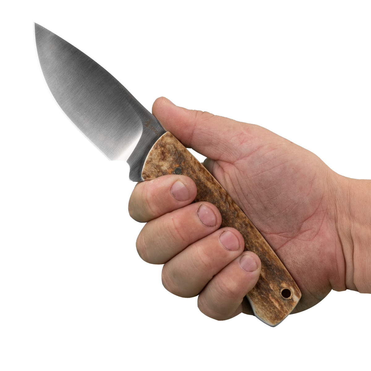 Spika Bushmaster Jeremiah fixed blade knife held in hand to show grip size and blade length