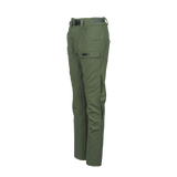 Spika Recon women's hunting pants in Ivy Green, side-angle view showing the leg vent zip