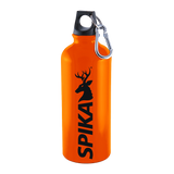 Spika orange aluminium drink bottle with carabiner clip and stag logo from the Kids Box Pack