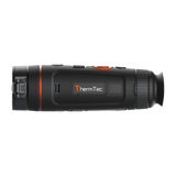 ThermTec Wild 635 thermal monocular, side profile showing the ThermTec logo and lens end