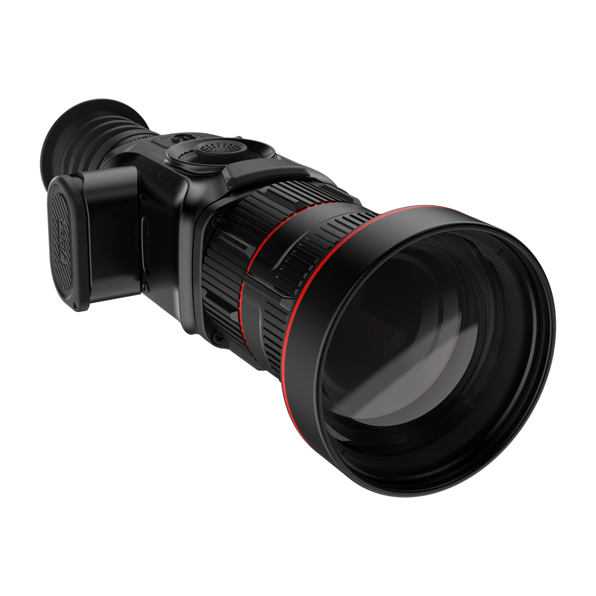 ThermTec Vidar 660 2.0 thermal compact scope, front three-quarter view from the battery compartment side