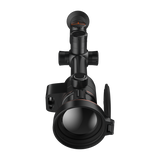 ThermTec Ares-LRF 360L 2.0 thermal tube scope, front end-on view of lens and rangefinder module