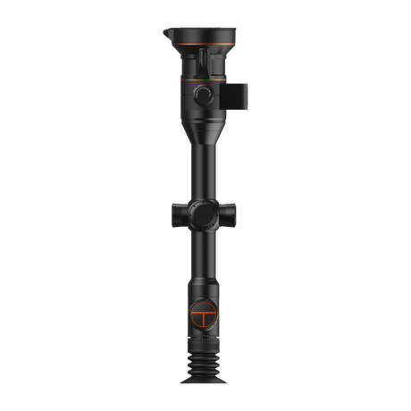 ThermTec Ares-LRF 360L 2.0 thermal tube scope, top-down view with rangefinder and turret controls