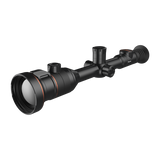 ThermTec Ares 360 2.0 thermal tube scope in black, low front three-quarter view of objective lens
