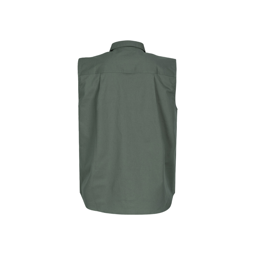 GO Work Sleeveless Shirt - Mens - Green - Back