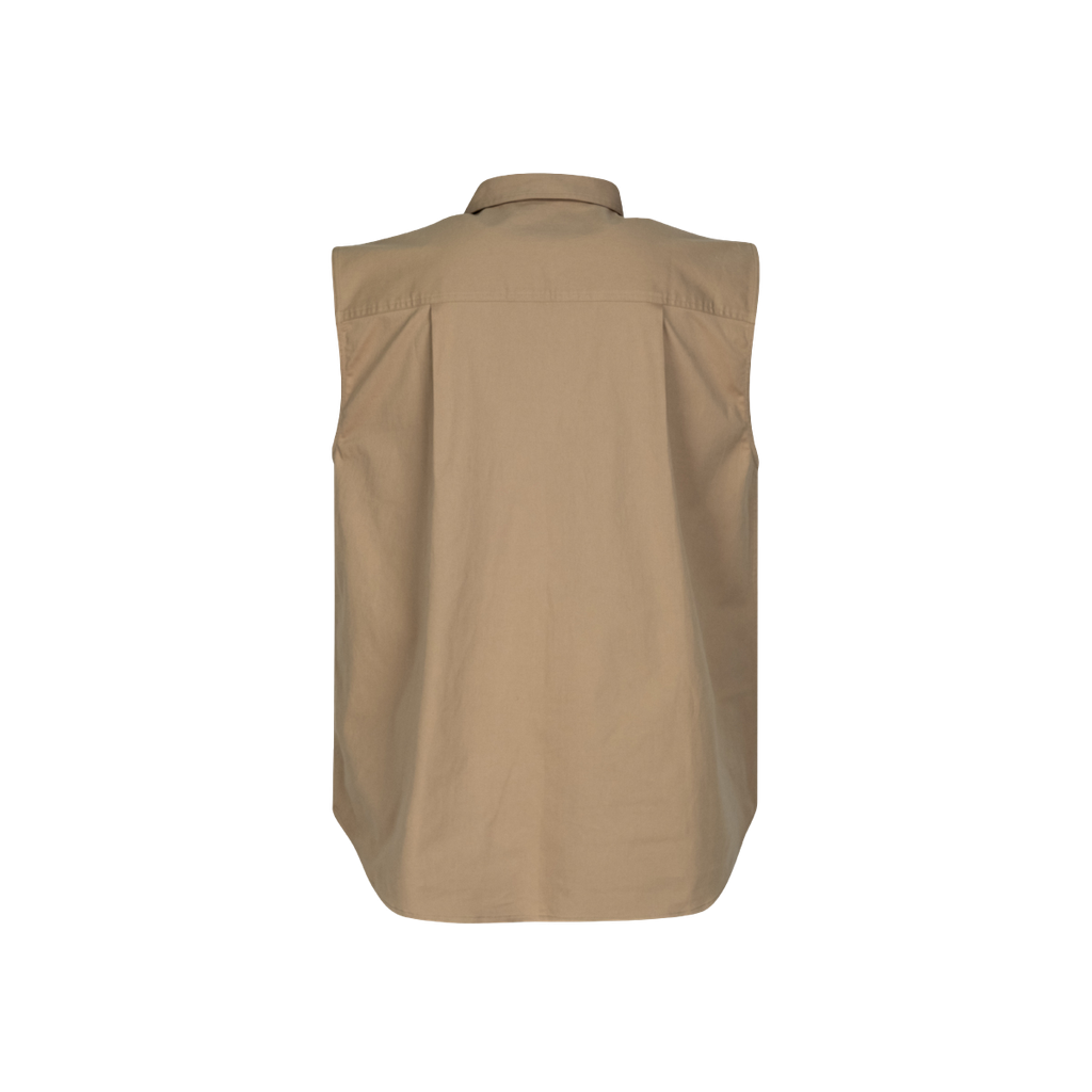 GO Work Sleeveless Shirt - Mens - Tan - Back